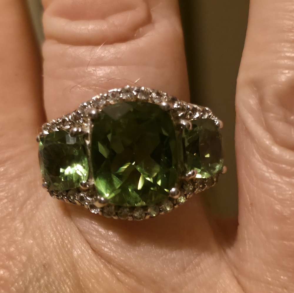 Hold For HH! 3 Color Change GenuineAlexite And Topaz Designer Ring - Picture 3 of 14